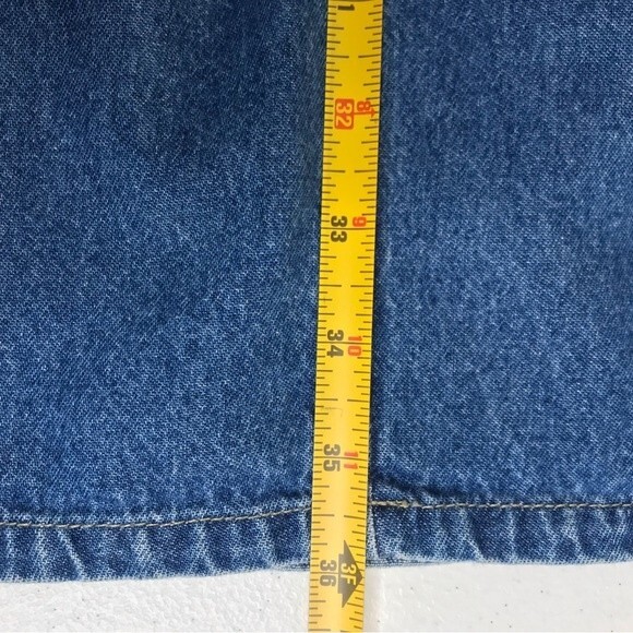 Vintage Expressions Denim Dress Jumper Flag Heart Distressed Sleeveless Size 6 - Picture 8 of 10